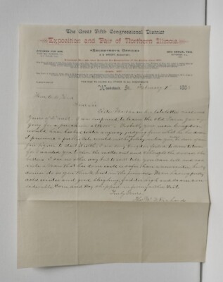 1888 Letter Exposition & Fair 36th Annual Fair Signed Thos. McD. Richards