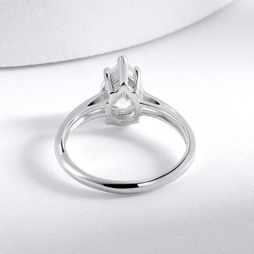 2CT D VVS1 Moissanite Engagement Ring 925 Sterling Silver 18k White Gold Plated - Picture 8 of 15