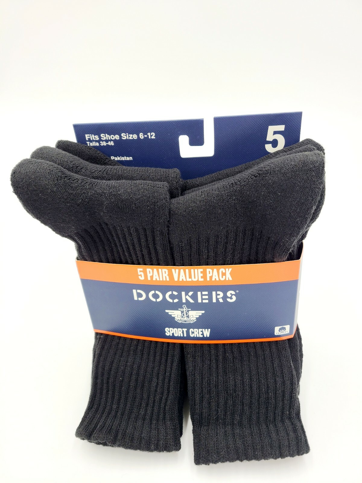 Dockers Men 5Pk Cotton Blend Cushion Comfort Performance Sport Crew