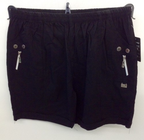 Damen Sommer Stoff Schlupf Kurze Hosen Shorts Stretch Caprihose Bermuda Bequem - Picture 9 of 11