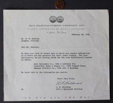 1941 WWII Era Rochester New York Kodak Camera Nipper His Master's Voice letter--