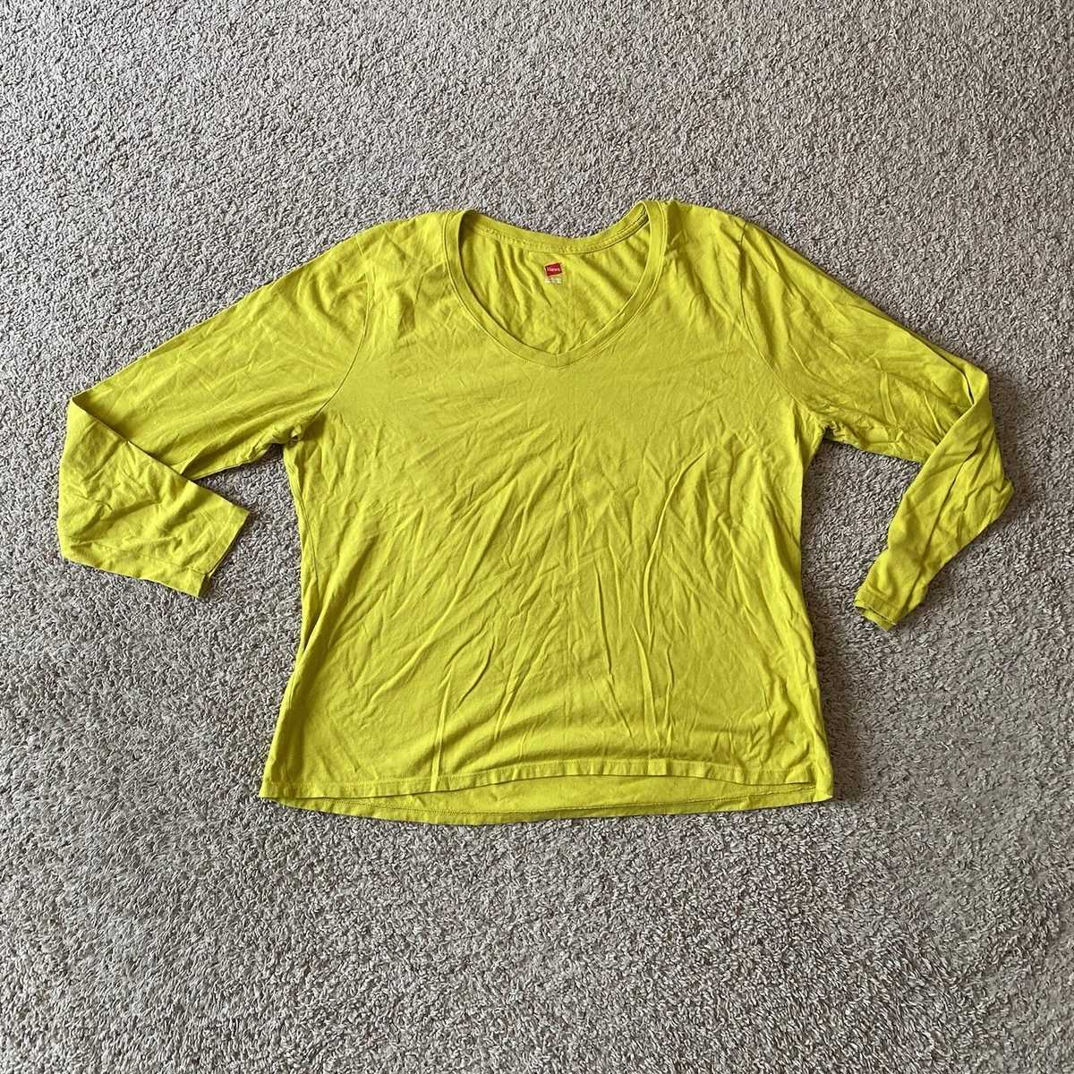 Hanes yellow top long sleeve shirt