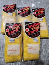 Vtg Red Heart Latch Hook Rug Yarn Bulky Lot Of 5 Lemon Yellow 620 NOS Unopened