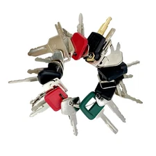 24X Heavy Equipment Keys Set Case CAT Komatsu JCB Kubota Bobcat Volvo Doosan JLG