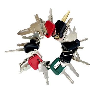 24X Heavy Equipment Keys Set Case CAT Komatsu JCB Kubota Bobcat Volvo Doosan JLG