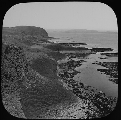 STAFFA FROM THE CLIFFS SCOTLAND C1890 Magic Lantern Dia FOTOGRAPH