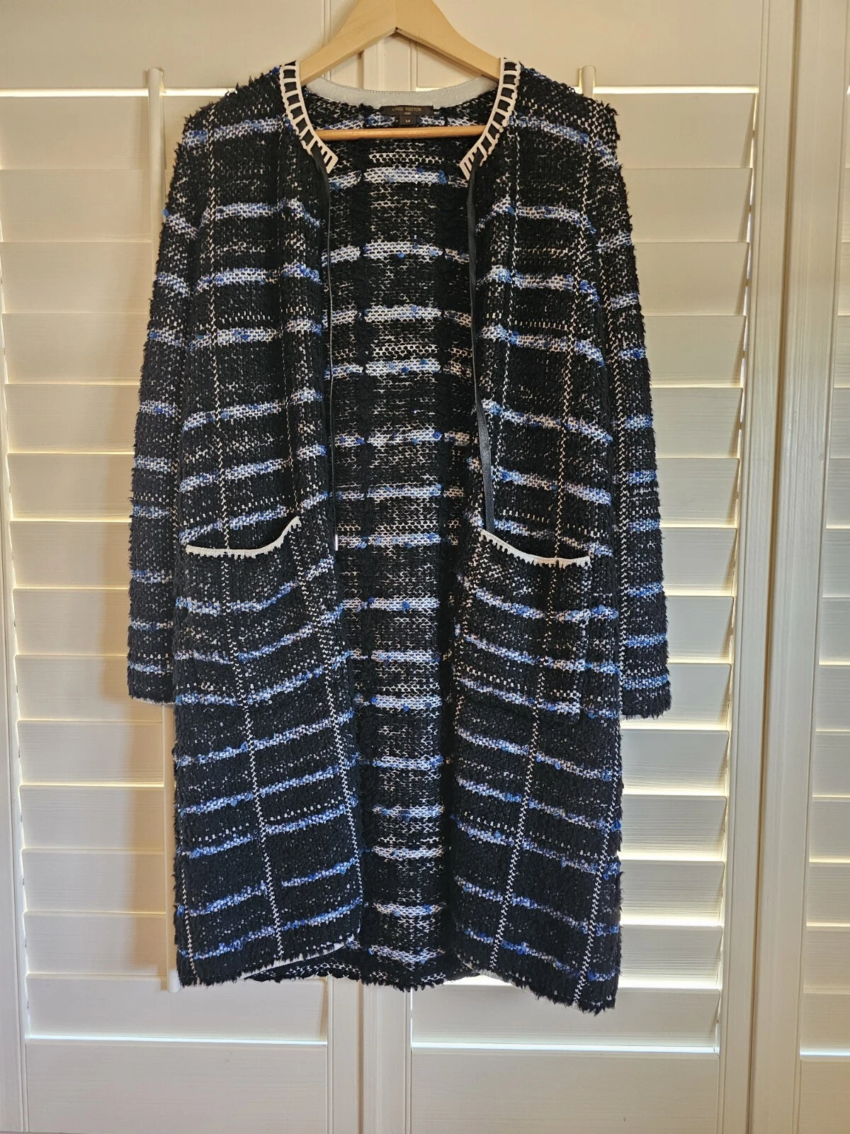 LOUIS VUITTON（LV） Cappotto Cardi Louis Vuitton Lungo Tweed Fibbia Taglia Media AUTENTICO