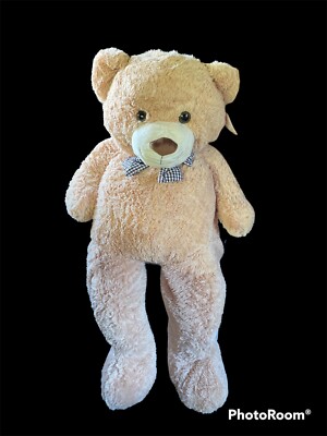 Maogolan 3ft stuffed bear Soft New With Tags Light Brown With Bow