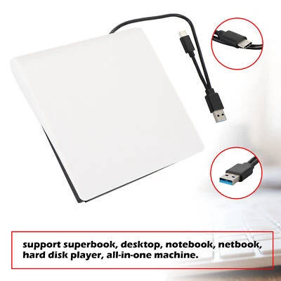 MARKENLOS USB&Type-c 2 IN 1 Externer Brenner + Leser BD DVD Laufwerk USB 3.0