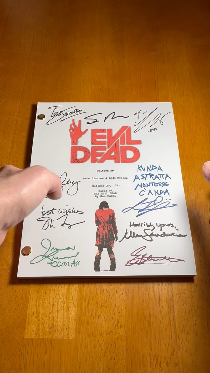 Evil Dead Script Cast-Signed Autograph Reprints Evil Dead 2013