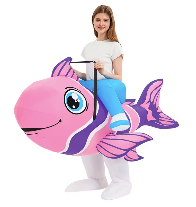 Disfraz de pez payaso inflable para adultos disfraz de Halloween disfraz héroe pez juguete