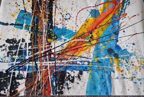ORIGINAL LARGE DAM DAVIDO ACRYLIC ON CANVAS SIGNED UNFRAMED FRENCH - Picture 4 of 13