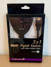 Fosmon 3x1 HDMI Pigtail Switch With 50cm HDMI Cable NEW IN BOX