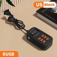 Multi 6 Port USB Hub Wall Charger Station Fast Charging Desktop AC Power Adapter