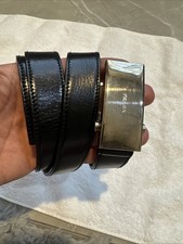 Prada Black Leather Belt Woman  Sz 75/30 Waist Adjustable