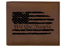 Rogue River Tactical USA American Flag We The People Constitution Men's Leath...