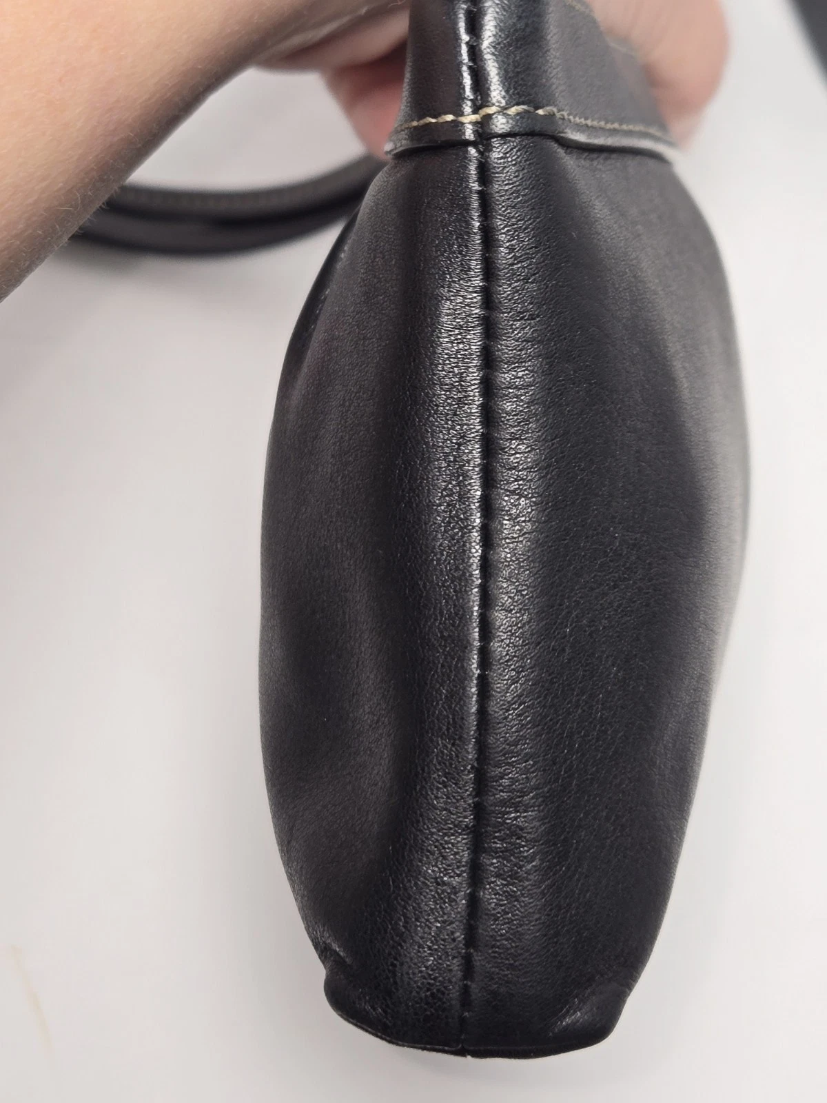 Autentico bracciale Coach plissettato nero con ferramenta argento