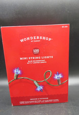 Wondershop 100 LED Mini string Lights Blue Indoor/Out Incandescent Green Wire
