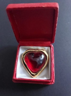 Broche Vintage Rouge Et Blanc Années 80 - Occasion, Superbe état, Sans Marque