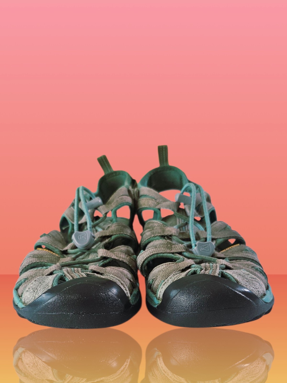 Sandali KEEN Whisper in pizzo elastico grigio medio verde pavone donna taglia 7