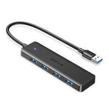 USB 3.0 Hub, 4 Ports USB A Splitter Ultra-Slim USB Expander, 0.5 ft
