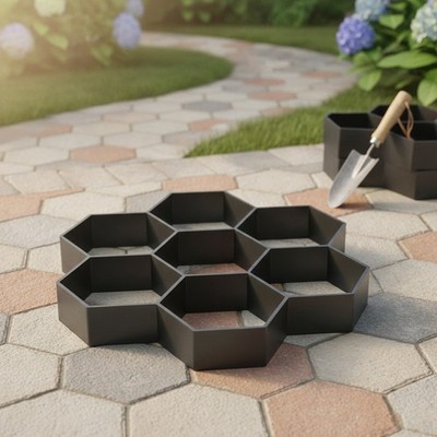 Reusable Hexagonal Concrete Mold - Perfect for DIY Stepping Stones and Pathways