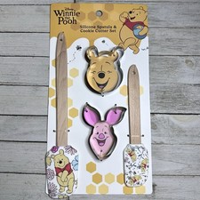 Disney Winnie the Pooh Piglet Silicone Spatula & Cookie Cutter 4 Pc Baking Set