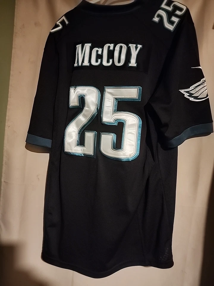 耐克 On Field 费城鹰 LeSean McCoy # 25 成人黑色球衣 - XXLarge — 第 2/4 张图片