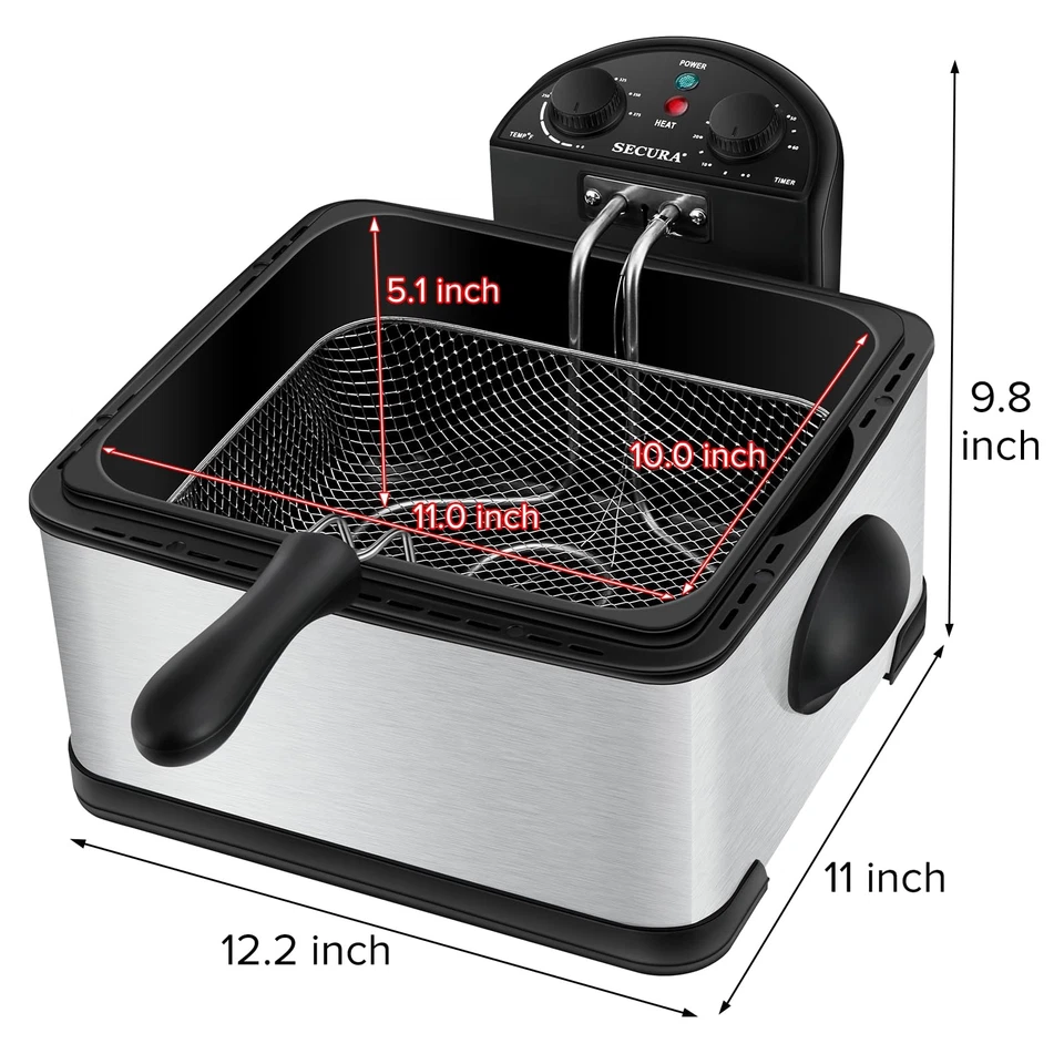 1700W Stainless Steel Triple Basket Deep Fryer - Image 2 of 4