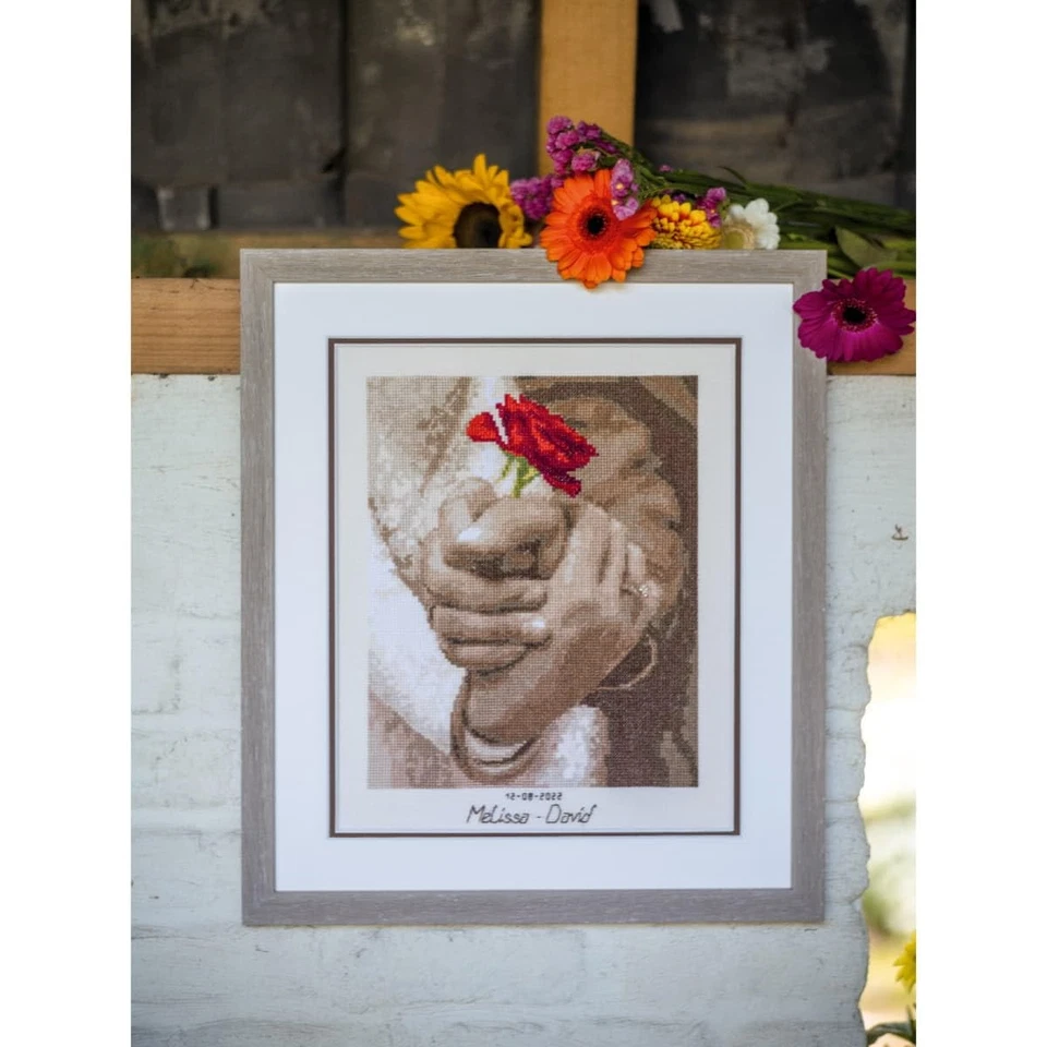 Kit Punto de Cruz Contado Rosa Boda 21 x 28 cm Foto 4 de 4