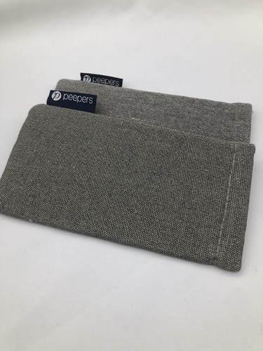PEEPERS Squeeze Top-Gray -Soft Eyeglass Cases- Lot Of 2-Canvas Fabric 3 1/2 X 7” - Picture 4 of 5