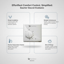 Thermostat d'ambiance Exabasic 24V - 230V filaire pour chaudière SAUNIER DUVAL