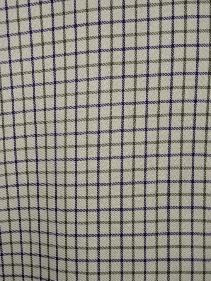 Ralph Lauren Purple Label Dress Shirt Mens Purple Green Check LS Spread - 15.5 - Image 3 of 4
