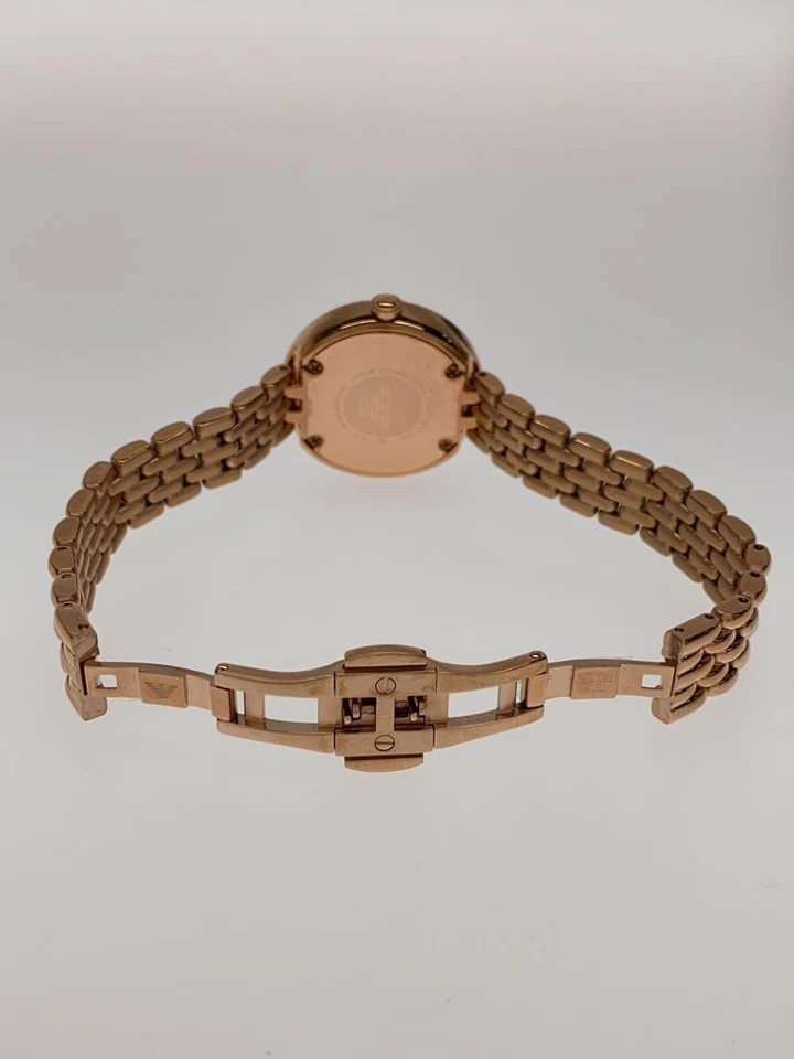 EMPORIO ARMANI AR-11418 Reloj Cuarzo Analógico Acero Inoxidable Oro Marrón Excelente JAPÓN Foto 4 de 4