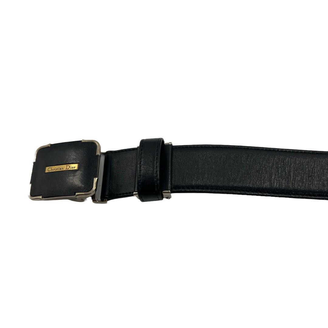 Christian Dior MONSIEUR Belt Logo Leather Black Men's From