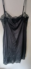 Vintage Lingerie Formfit Rogers Full Size Slip Size 36 Average Black with lace