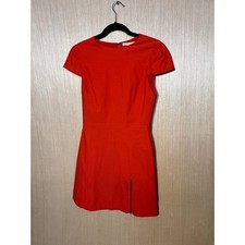 Alice + Olivia Red Short Sleeve Mini Dress with Front Hem Zipper Size 8