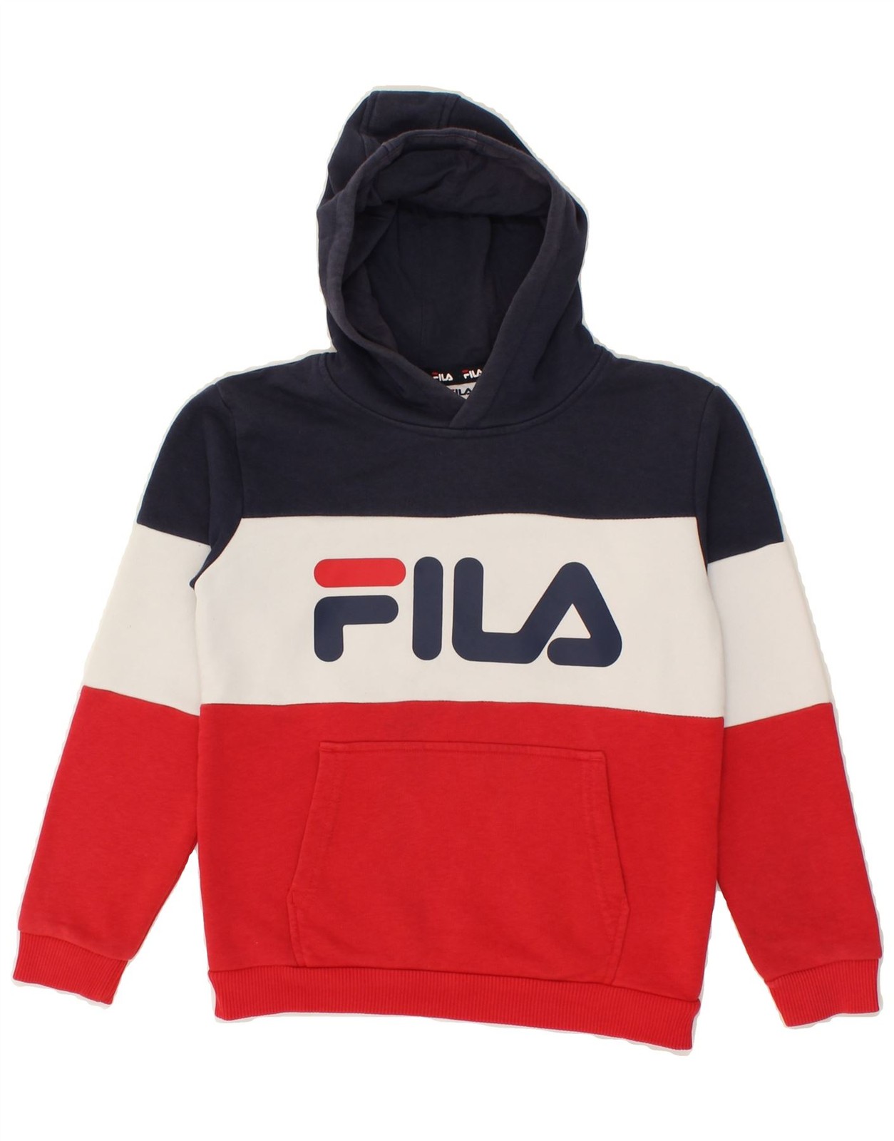 Felpa con cappuccio FILA ragazzo grafica 9 10 anni multicolore colorblock AH07