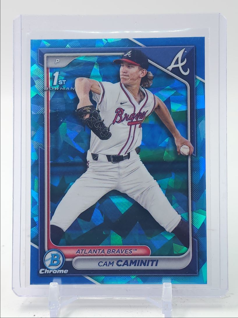 CAM CAMINITI 2024 BOWMAN CHROME DRAFT 1ST SAPPHIRE BRAVES B Q1934