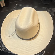 Shantung Straw Western Cowboy Hat Cream Color with Braided Decorative Band