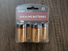 Smart Values Alkaline C Batteries 1.5 Volts 4 ct 
