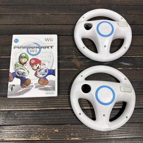 Mario Kart Wii with Manual & 2 Steering Wheels for Nintendo Wii Tested