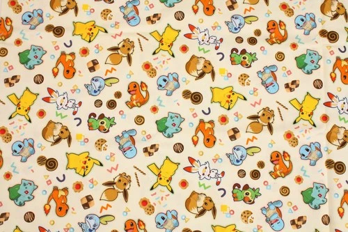 Pocket Monster Pokemon Pikachu Cookie Fabric printed in Korea by the Half Yard