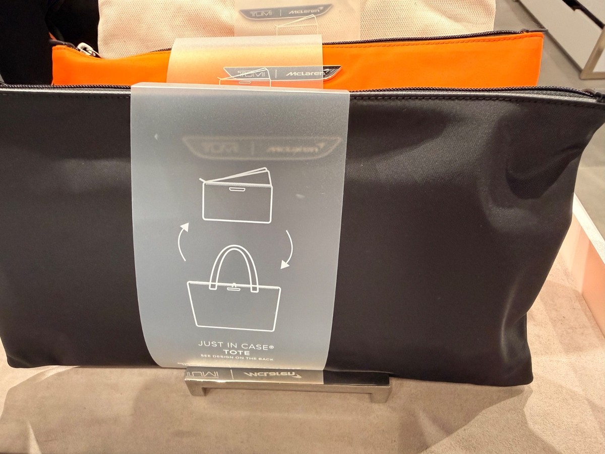NEW Tumi McLaren 23.0” JUST IN CASE Multi PATCH TOTE BAG - BLACK