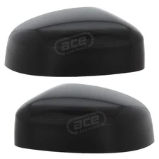Wing Door Mirror Covers Caps Ford Focus Mk2 2008-2012 Black 1 Pair Left & Right