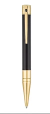 S.T. Dupont D Line Ballpoint Pen Black Lacquer & Gold, 265202, New In Box