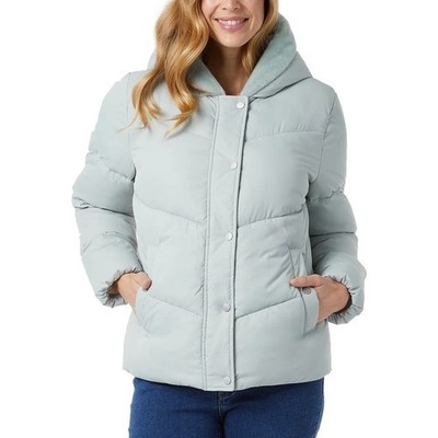 32 Degrees Women s Quilted Jacket with Plush Lined Hood - L