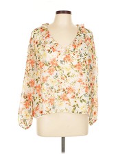 1.State Women Orange 3/4 Sleeve Blouse L