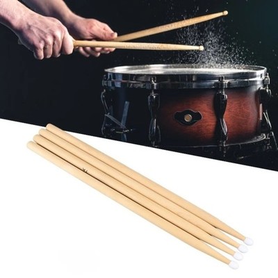 2 Pairs Maple 7A Nylon Tip Drumsticks Durable For Drummers AXDJ