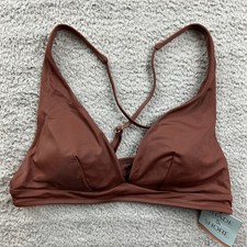 Shade  Shore Womens XL 16 Brown Longline Triangle Bikini Top